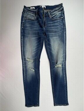 Vigoss Jagger Skinny Jeans Size 27 Distressed Blue Denim